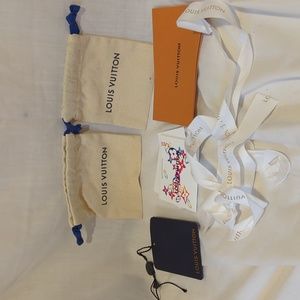 Authentic Louis Vuitton jewelry bags (2) with matching ribbon, note card,receipt